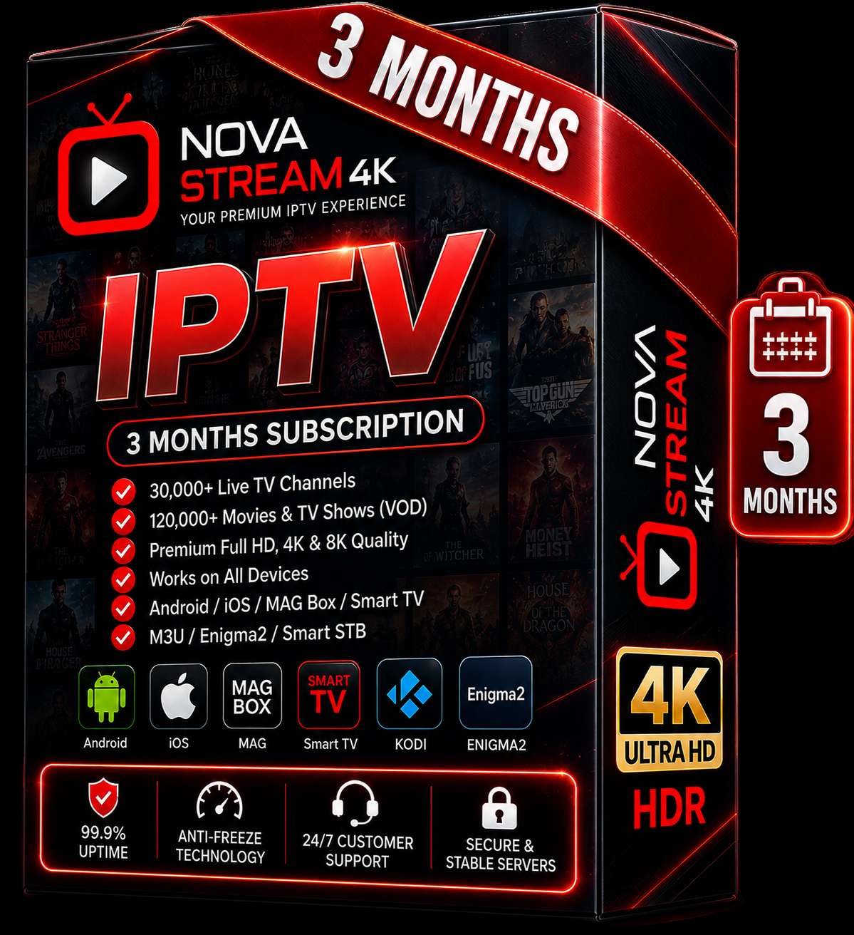NovaStream4K 3 Month IPTV Subscription package