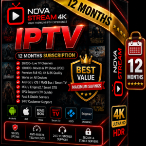 NovaStream4K 12 Month IPTV Subscription package