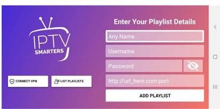 Entering IPTV login credentials on Firestick